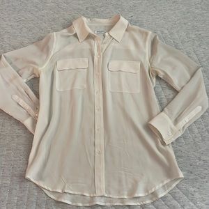 Equipment Slim Signature Silk Shirt in Nature White